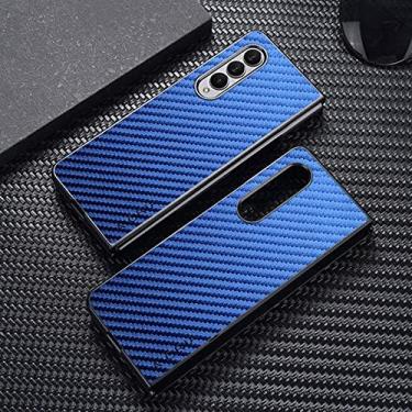 Imagem de Para Samsung Galaxy Z Fold 4 Fold4 zfold3 5G Fibra de Carbono Padrão Capa Traseira para Samsung Galaxy Z Fold4 zfold4 capa de telefone, Azul, PARA Galaxy Z Fold 3
