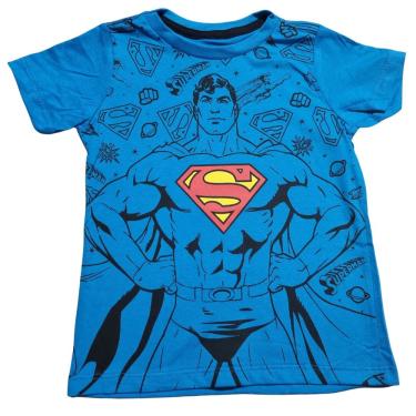 Imagem de Camiseta Infantil Manga Curta Algodão Super Homem Azul