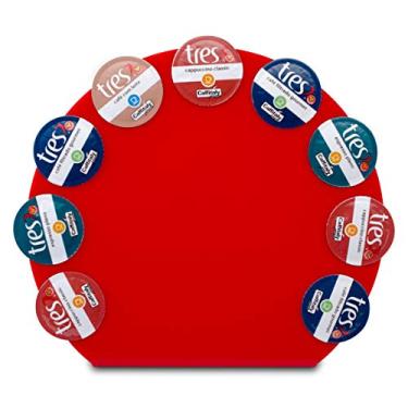 Imagem de Porta Cápsula Acrílico Três Vermelho - 9un.
