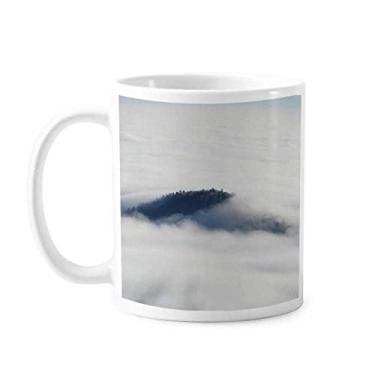 Imagem de Clouds Fog Sky Mountain Nature Forest Caneca cerâmica café porcelana copo de cerâmica