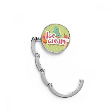 Imagem de Gancho de mesa com estampa de sorvete de picolé verde com fecho decorativo dobrável