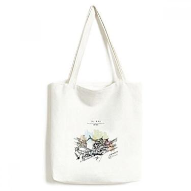 Imagem de Temple Natural Scene Li jiang China sacola sacola de compras bolsa casual bolsa de mão