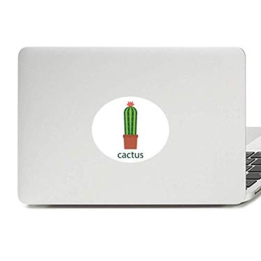Imagem de Adesivo de vinil com emblema de planta em vaso verde suculentas de cacto, adesivo para laptop