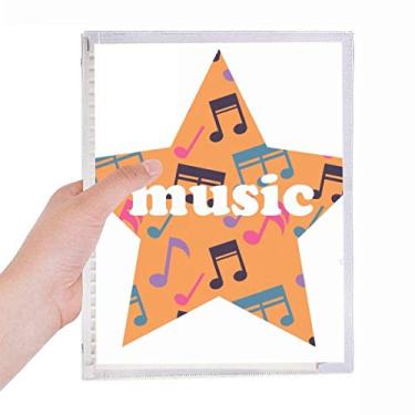 Imagem de Caderno de notas musicais coloridas, caderno de laranja, folhas soltas, diário recarregável, artigos de papelaria