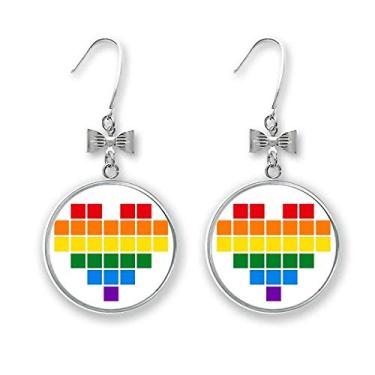 Imagem de Arco-íris Gay Lésbica Pequena Caixa Coração LGBT Brinco Brinco Pendurado Gancho