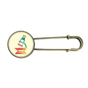 Imagem de Broche de metal retrô com estampa de microscópio de desenho animado