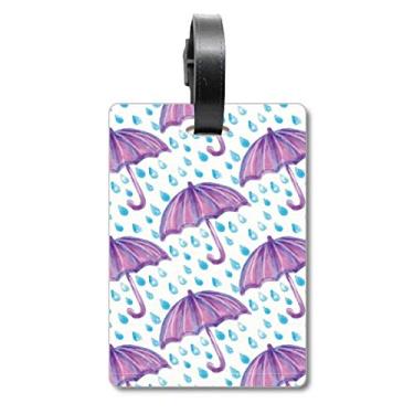 Imagem de Guarda-chuva roxo em aquarela para chuva, bagagem, cartão de bagagem, etiqueta