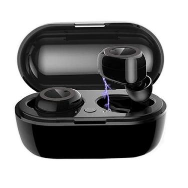 Imagem de BoYeeBo Y50 A2 TWS 2 Fone de ouvido Bluetooth, Mini fone de ouvido Bluetooth de toque portátil com A2, fone de ouvido sem fio Touch Bluetooth 5.0 para ouvir música, jogos, corrida, fitness (Preto)