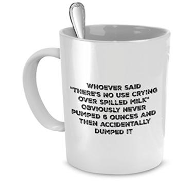 Imagem de Presentes de Amamentação – Quem disse "Não há uso de Leite Derramado" – Amamentação Engraçada – Presentes Pós-parto