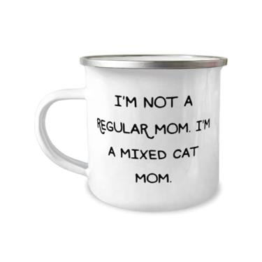 Imagem de I'm Not a Regular Mom I'm a Mixed Cat Mom. Caneca de camper de 355 ml, gato misto, útil para gatos mistos