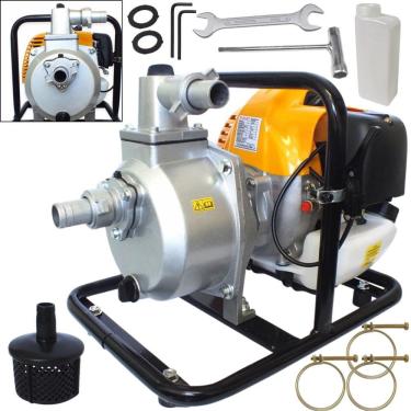 Imagem de Motobomba Vulcan Autoescorvante VB10B Á Gasolina 52cc 2,5HP 2 Tempos Partida Manual Com Saída de 1 Polegada + Óleo Castrol Stihl 500ml