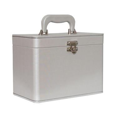 Imagem de Maleta Box 240 fotos 15x21 com 4 Álbuns Fotográficos DUNY PRATA Luxo Bodas de Prata