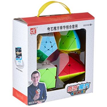 Imagem de Box Cubo Mágico Qiyi Megaminx + Pyraminx + Skewb + Mastermorphix Stickerless