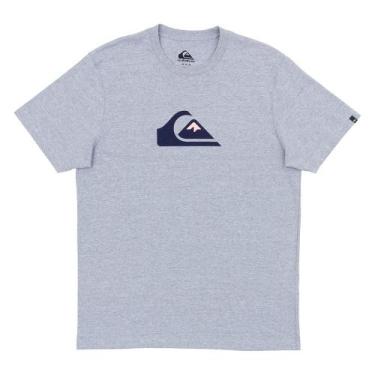 Imagem de Camiseta Quiksilver Comp Logo Plus Size Masculina Cinza