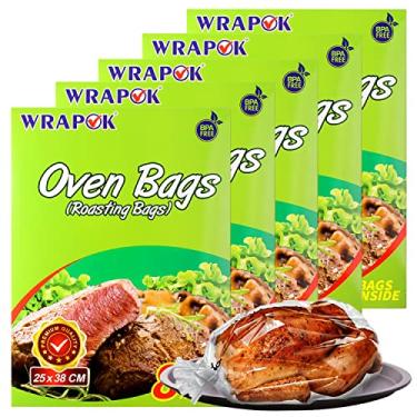 Imagem de WRAPOK Bolsas de assar para forno de peru sem bagunça para carne de frango, presunto de carne, aves de capoeira, frutos do mar, vegetais, 5 - Pack, 10 x 15 Inch, 5