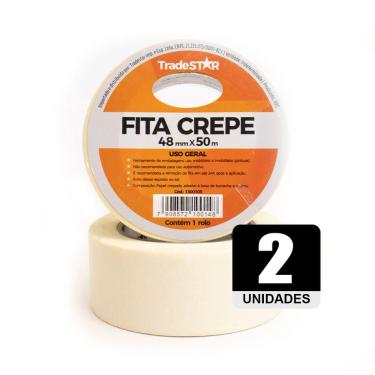 Imagem de Fita Adesiva Crepe Papel 48mm X 50m C/2 Rolos 48x50