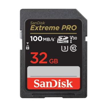 Imagem de SanDisk Cartão de memória 32GB Extreme PRO SDHC UHS-I - C10, U3, V30, 4K UHD, cartão SD - SDSDXXO-032G-GN4IN, Cor: Cinza escuro/preto