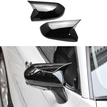 Imagem de LAVIYE Carro Retrovisor Lateral Espelho Tampa Asa Porta Exterior Vista Traseira Caso Guarnição Fibra de Carbono Olhar Preto, Para Toyota Camry 2018-2023