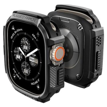 Imagem de Spigen Rugged Armor Projetado para Capa Apple Watch Ultra 3/2/1 49mm Capa Durável de TPU - Preto