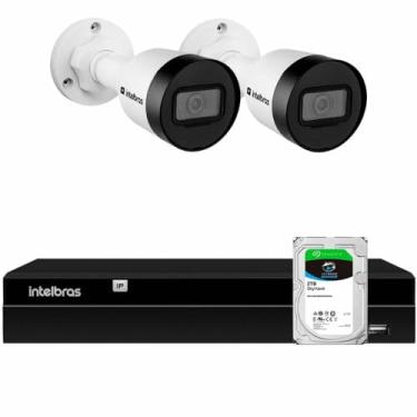 Imagem de Kit 2 Câmeras de Segurança Bullet Intelbras Full HD 1080p VIP 1230 B G4 + Gravador Digital de Vídeo NVR NVD 1404-4 Canais Intelbras + HD 2TB