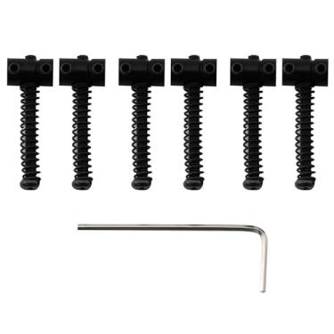 Imagem de Musiclily Pro Espaçamento 10.8mm Pequeno Barril Carrinhos Saddles Telecaster de Aço para Guitarra Fender Squier Tele, Preto(6 Peças)