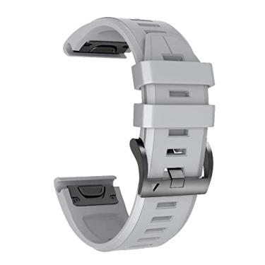 Imagem de ONECMN 26 22 mm Sport Silicone Watchband Pulseira Para Garmin Fenix 6X 6 6S Pro 5X 5 Plus 3HR Easy Fit Quick Release Acessório Pulseira (Cor: Médio, Tamanho: 26mm D2 Delta PX)