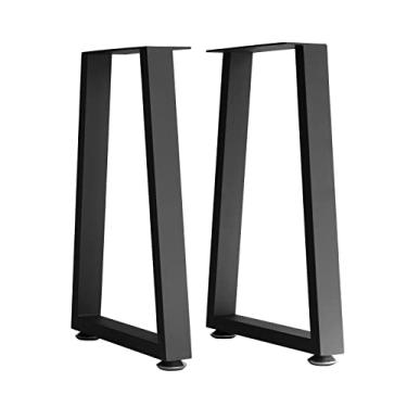 Imagem de Topsair 16" Metal Furniture Legs with Adjustable Feet Desk Legs Iron Desk Legs Coffee Table Legs Bench Legs, DIY Furniture Legs for Side Table, Nightstand, Chair, U-Shaped 16"x11"