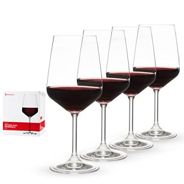 Imagem de Spiegelau Taças de vinho tinto estilo, conjunto de 4, cristal sem chumbo feito na Europa, haste clássica, seguro para lava-louças, conjunto de presente de taça de vinho tinto de qualidade