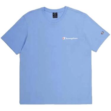 Imagem de Champion Camisa polo masculina, camisa atlética confortável, melhor camiseta polo para homens, Gesso azul com escrita pequena, P