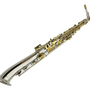 Imagem de conjunto de saxofone Saxofone Alto Tubo Reto Eb, Teclas De Latão, Instrumentos De Jogo Profissionais Com Estojo, Acessórios Para Sax (Color : Dark Grey)