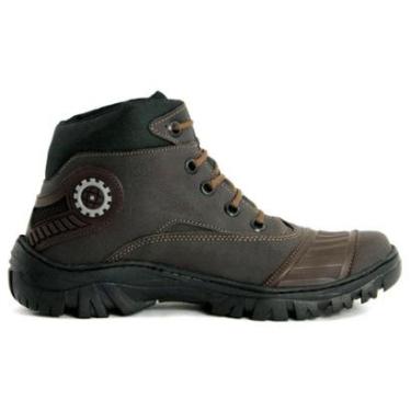 Imagem de Bota Tenis Marrom Motoqueiro Cuturno Lançamento Sola Forte Costurada-Unissex