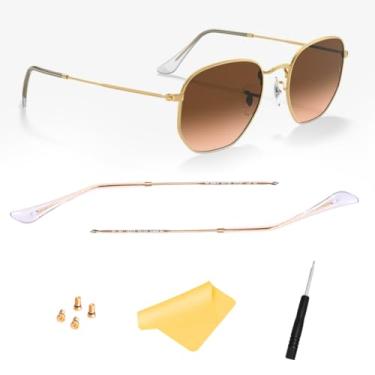 Imagem de Braço de substituição da têmpora, pontas para óculos de sol Ray ban RB3447 RB3547N RB3548N RB3647N, com 4 parafusos, 1 chave de fenda (transparente)