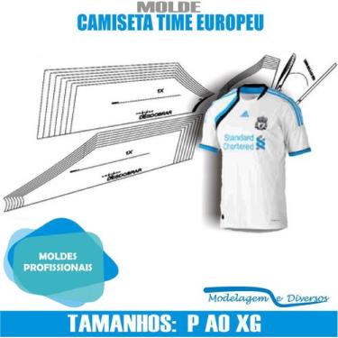 Imagem de Molde De Camiseta Time Europeu, Modelagem&Diversos, Tamanhos P Ao Xg
