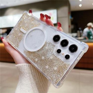 Imagem de Capa de carga com glitter brilhante para Samsung Galaxy S24 Ultra S24 Plus Airbag Capa transparente para Samsung S23 Ultra Soft Case, ouro SF, para Samsung S24Ultra