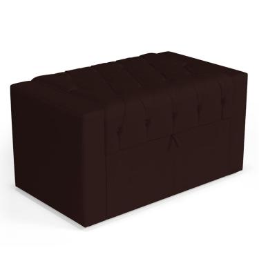 Imagem de Calçadeira Báu Solteiro Atena 90cm Capitonê Sintético Marrom - Desk Design