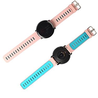 Imagem de Nandos-Store - Pulseiras NSmart compatíveis com Amazfit GTR 47MM / GTR 2 / GTR 2e / GTR 3 / GTR 4 (Rosa com azul)