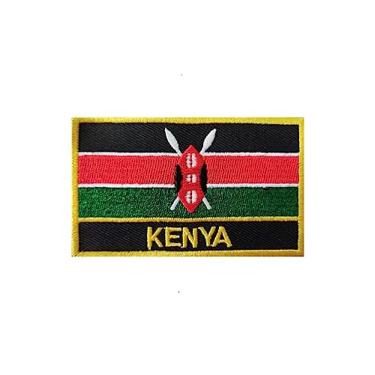Imagem de Ruoming 1 PÇ Patch de bandeira do Quênia bordado a ferro ou costurado tático militar nacional do Quênia (Quênia)