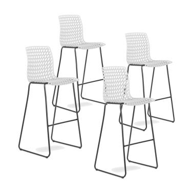 Imagem de Conjunto com 4 banquetas Moiré White