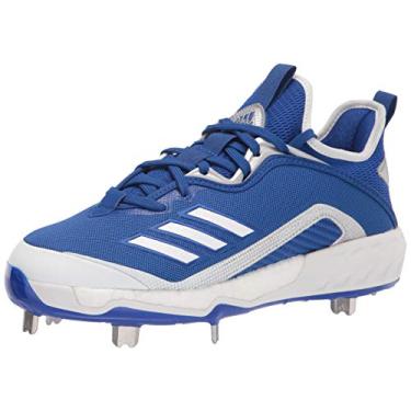 Imagem de adidas Tênis de beisebol masculino Fv9343, Azul royal/branco/prata, 12