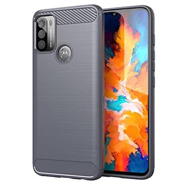 Imagem de Capa para Moto G50, Capa Motorola G50, Tecnologia de Absorção de Choque TPU Moldura Elevada Protetora para Motorola Moto G50 (Cinza)