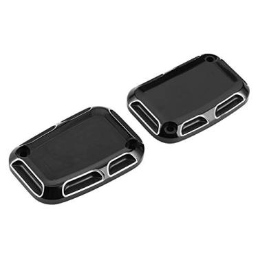 Imagem de Tampa do Fluido do Cilindro Mestre do Freio, Tampa Preta do Cilindro Mestre do Freio Em Alumínio CNC, Atualização Com Acabamento Cromado Contrastante, para Touring 2008-2019