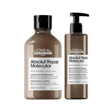 Imagem de Kit Absolut Repair Molecular Shampoo 300ml e Serúm 250ml - LÓreal - L'