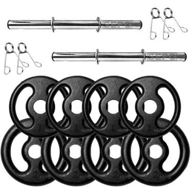 Imagem de Halter De Ferro 12kg O Par + Barra 40cm - SEPO