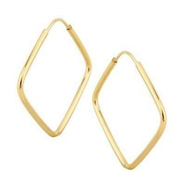 Imagem de Brinco Argola Quadrado Pequeno 1.4cm em Ouro 18k 750 - DR Joias