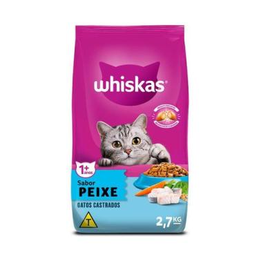 Imagem de Ração Whiskas para Gatos Adultos Castrados Sabor Peixe - 2,7kg