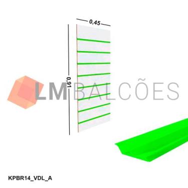 Imagem de Painel Canaletado Branco em Mdf 0,91 x 0,45m com Perfil Pvc Verde Limã