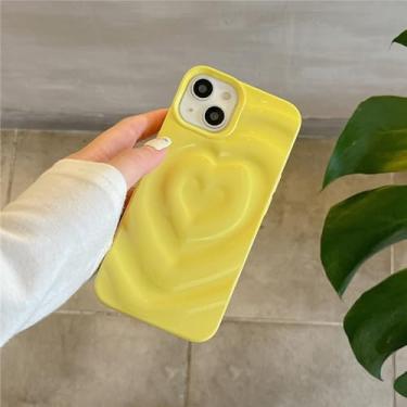 Imagem de Brilhante 3D plissado coração amoroso coração caixa de telefone para iPhone 15 11 12 13 14 Pro Max Candy Color Wave Shape Creative Soft Back Cover, T8, para iPhone 13