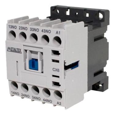 Imagem de Contator Auxiliar 2NA+2NF 24VCA Metaltex, Cinza