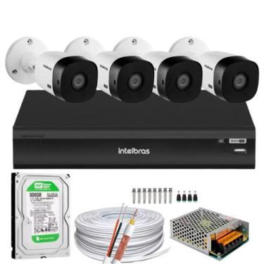Imagem de Kit Cftv 4 Câmeras Segurança Intelbras Dvr 8 Canais imhdx 5108 Com Hd 
