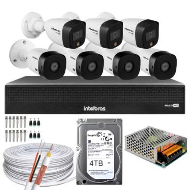 Imagem de Kit CFTV 7 Câmeras Intelbras 3 cam Full Color 4 cam 1220b Full Hd Dvr 
